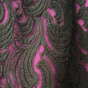 DKNY Black and Purple Lace A-Line Skirt Cocktail